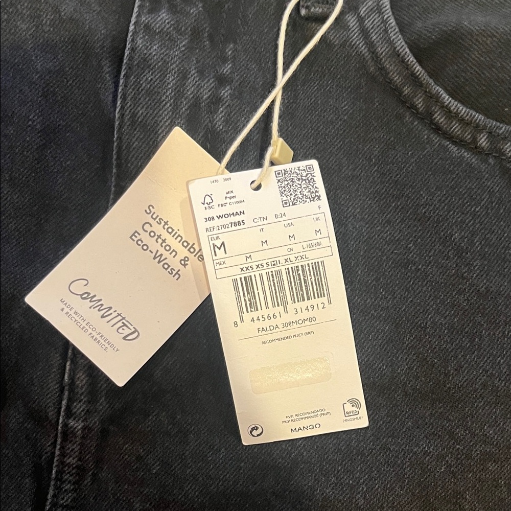 Mango black denim Skirt - Picture 2 of 6